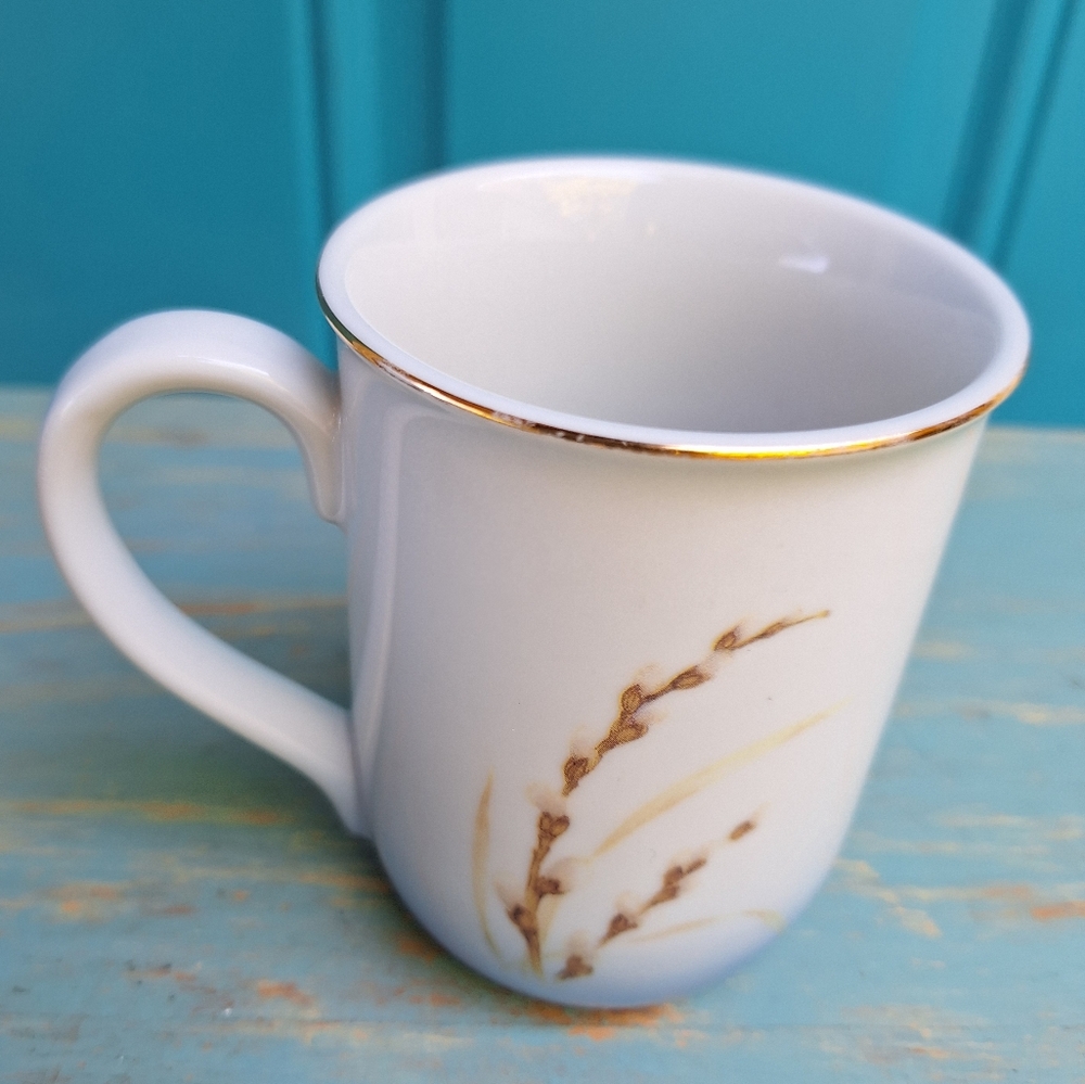 Bird Mug Otagiri Japan Coffee Cup Teacup Pretty Cute Birds Porcelain Gold Leaf - Picture 6 of 16